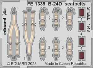 Eduard FE1339 B-24D seatbelts STEEL REVELL 1/48