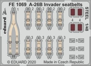 Eduard FE1069 A-26B Invader seatbelts STEEL 1/48 ICM
