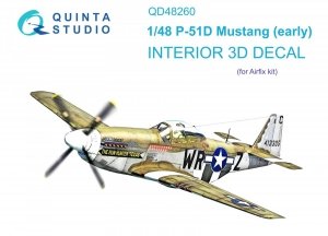 Quinta Studio QD48260 P-51D Early 3D-Printed & coloured Interior on decal paper ( Airfix ) 1/48