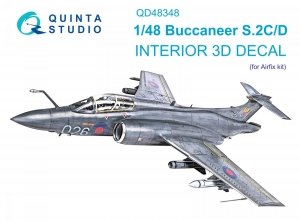 Quinta Studio QD48348 Buccaneer S.2C/D 3D-Printed & coloured Interior on decal paper (Airfix) 1/48