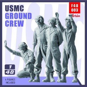 Gloria F48003 USMC Ground Crew 4 x 3D Printed figures 1/48