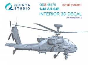 Quinta Studio QDS48375 AH-64E 3D-Printed & coloured Interior on decal paper (Hasegawa) (Small version) 1/48