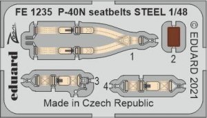 Eduard FE1235 P-40N seatbelts STEEL ACADEMY 1/48
