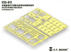 E.T Model E35-011 PLA ZTZ 99 MBT Side Skirts For Hobbyboss Kit 1/35