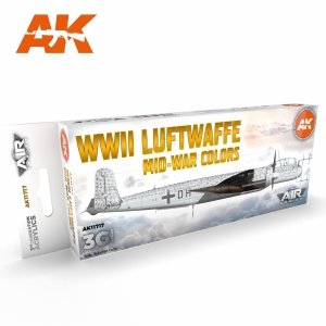 AK Interactive AK11717 WWII LUFTWAFFE MID-WAR COLORS 8x17 ml