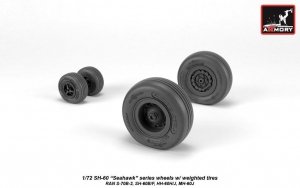 Armory Models AW72333 SH-60 Seahawk wheels w/ weighted tires 1/72