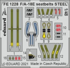 Eduard FE1228 F/ A-18E seatbelts STEEL HOBBY BOSS 1/48