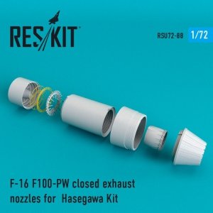 RESKIT RSU72-0088 F-16 F100-PW closed exhaust nozzles for Hasegawa 1/72
