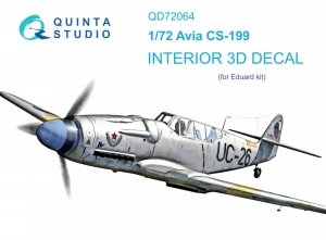 Quinta Studio QD72064 Avia CS-199 3D-Printed & coloured Interior on decal paper (Eduard) 1/72
