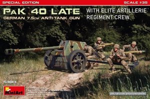 Mini Art 53013 German 7.5cm PaK 40 Late w/Elite Artillerie Regiment Crew. Special Edition 1/35