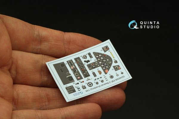 Quinta Studio QD48399 F8F-2 Bearcat 3D-Printed &amp; coloured Interior on decal paper (Academy) 1/48