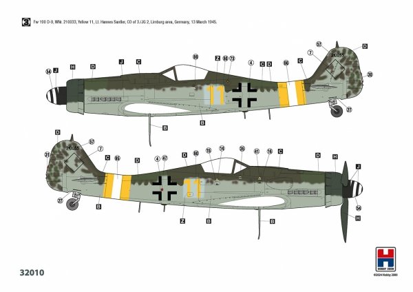 Hobby 2000 32010 Fw 190 D-9 Early Production (HASEGAWA + CARTOGRAF + MASKI + Resin Aires) 1/32