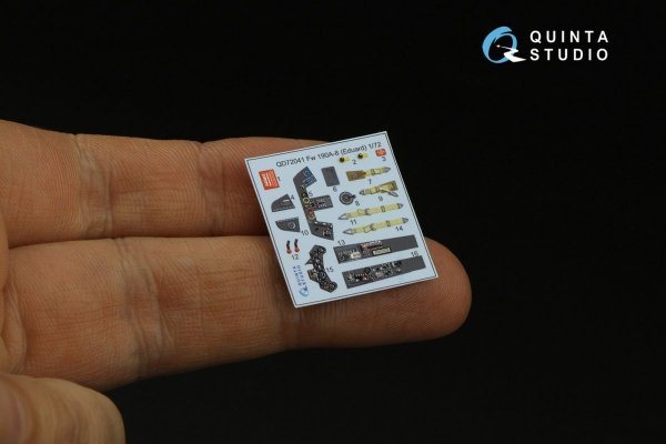Quinta Studio QD72041 Fw 190A-8 3D-Printed &amp; coloured Interior on decal paper (Eduard) 1/72