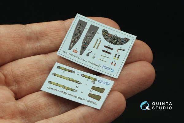 Quinta Studio QD48530 Me P.1101 3D-Printed &amp; coloured Interior on decal paper (RS models) 1/48