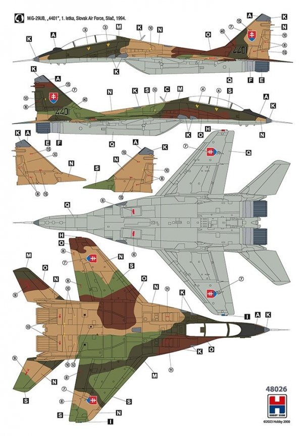 Hobby 2000 48026 MiG-29UB Czech &amp; Slovak Air Force 1/48