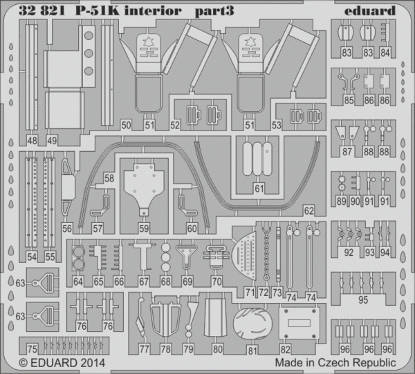 Eduard 32821 P-51K interior S. A. DRAGON 1/32