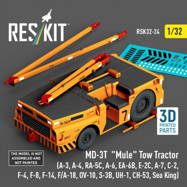 RESKIT RSK32-0024 MD-3T "Mule" Tow Tractor (3D Printed model kit) 1/32