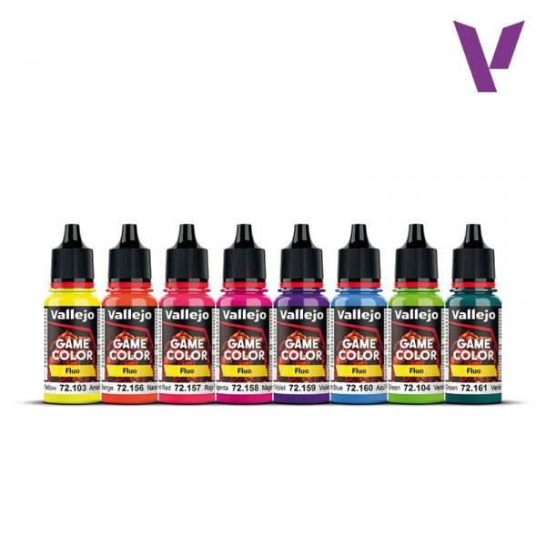 Vallejo 72214 Game Color - Fluorescent Color Set - Fantasy Color Series (8 x 18 ml)