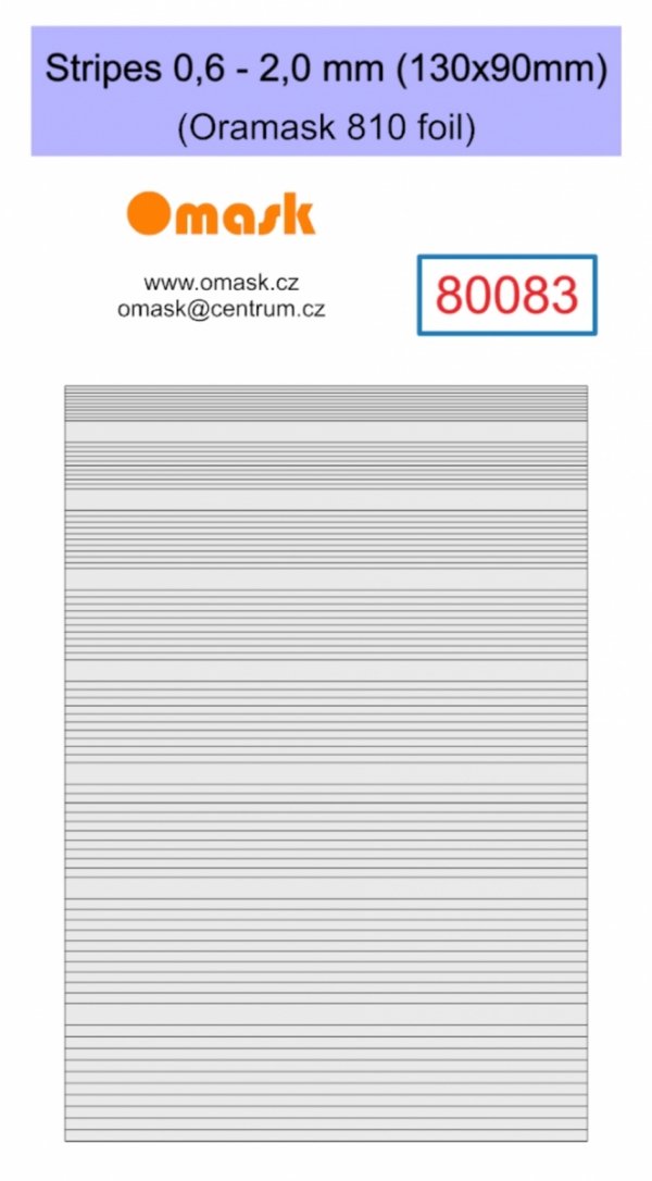 Omask 80083 Stripes 0,6 - 2,0 mm (130x90mm) Oramask foil