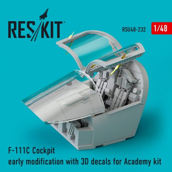 RESKIT RSU48-0232 F-111C COCKPIT EARLY MODIFICATION WITH 3D DECALS FOR ACADEMY KIT 1/48