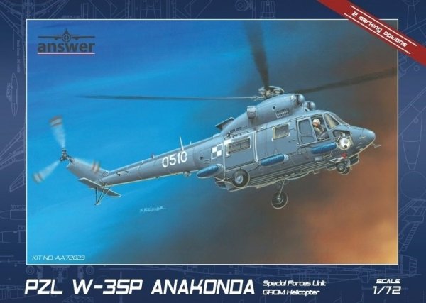 Answer AA72023 PZL W-3SP Anakonda Special Forces Unit GROM Helicopter 1/72