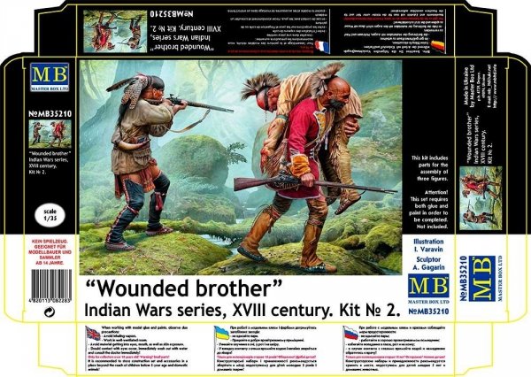 Master Box 35210 Wounded brother. Indian Wars series, XVIII century. Kit No. 2 1/35