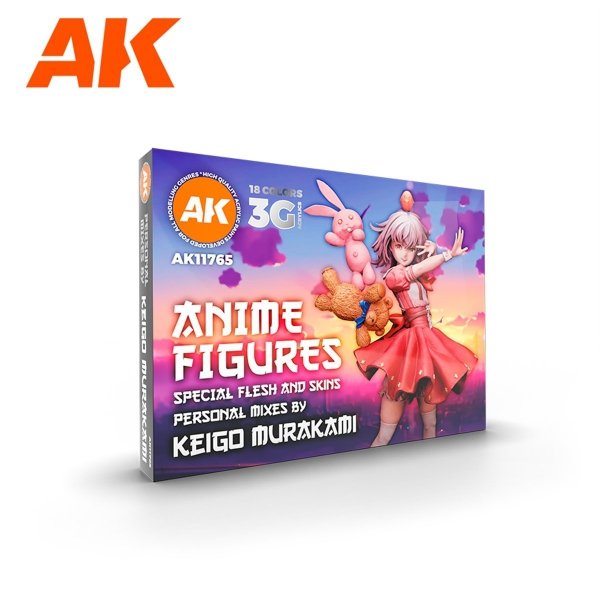 AK Interactive AK11765 SIGNATURE SET – KEIGO MURAKAMI PERSONAL MIXES – ANIME FIGURES PAINT SET 18x17 ml