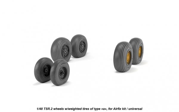 Armory Models AW48412 BAC TSR.2 wheels w/ weighted tires, type “a” (DL) 1/48