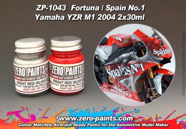 Zero Paints ZP-1043 Fortuna/Spain No.1 YZR-M1'04 No.7/No.33 Paint Set 2x30ml