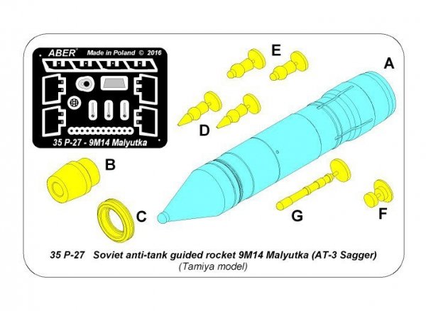 Aber 35P-27 Soviet anti-tank guided rocket 9M14 Malyutka (AT-3 Sagger)