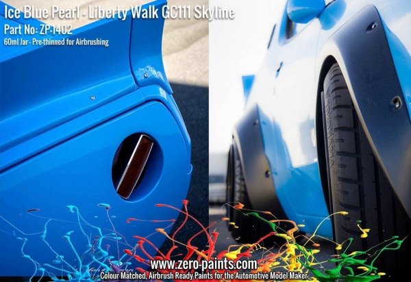Zero Paints ZP-1402 - Ice Blue Pearl Paint for Liberty Walk GC111 Skyline (Ken Mary) 60ml