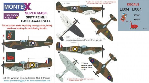 Montex K32251 SPITFIRE Mk I 1/32