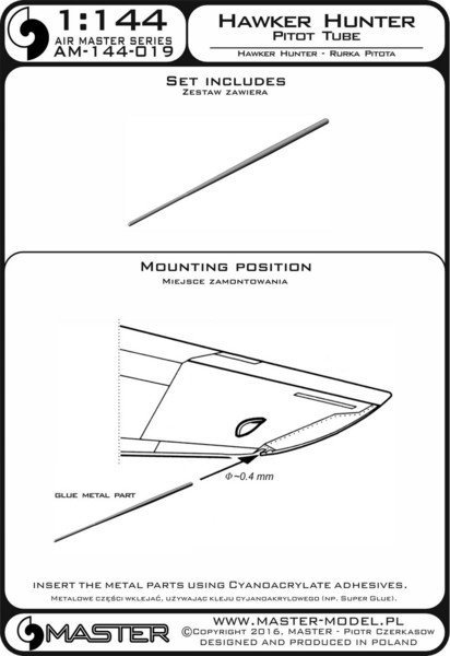 Master AM-144-019 Hawker Hunter - Pitot Tube 1:144