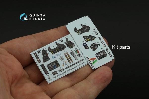 Quinta Studio QD32202 Macchi MC.202 Folgore Late 3D-Printed &amp; coloured Interior on decal paper (Italeri) 1/32