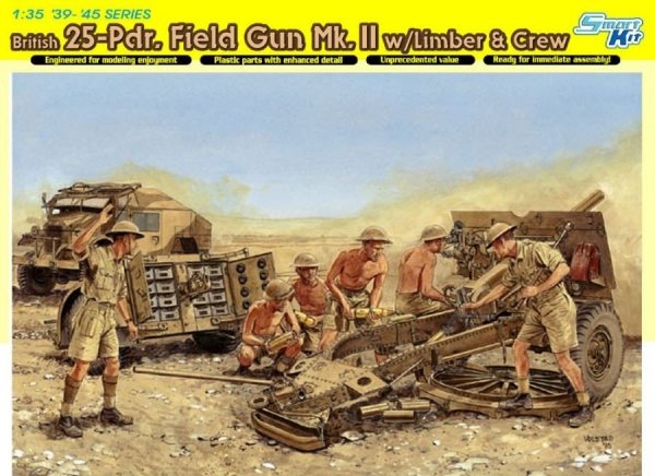 Dragon 6675 British 25 Pdr. Field Gun Mk.II w/Limber and Crew (1:35)