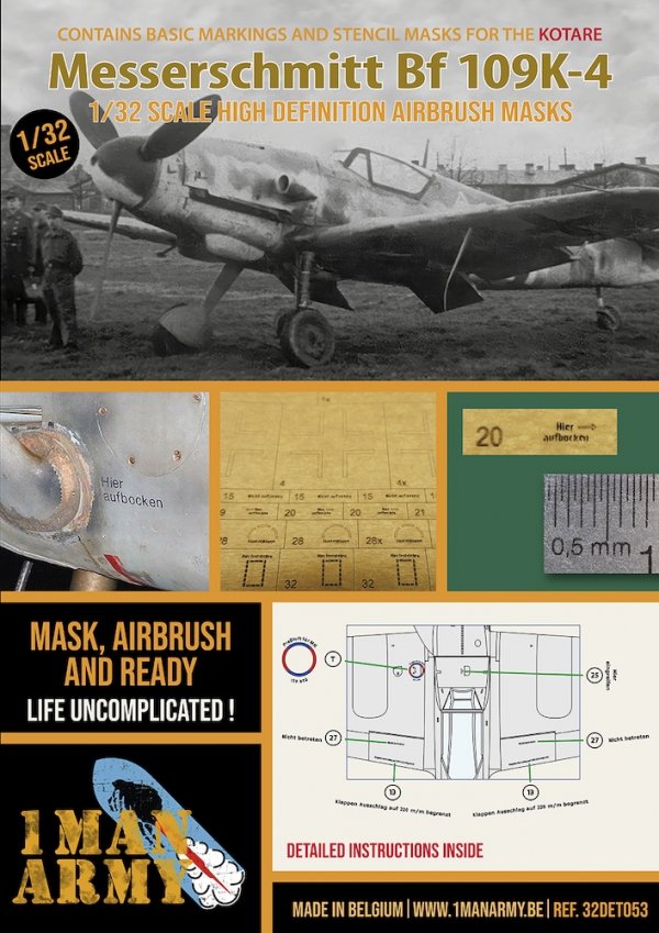 1 Man Army 32DET053 Messerschmitt Bf 109 K4 (Kotare) 1/32