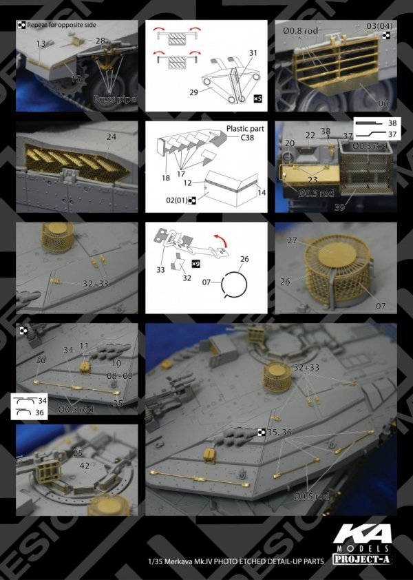 MK1 Design MM-35002 MERKAVA MK.IV DETAIL-UP ETCHD PARTS 1/35
