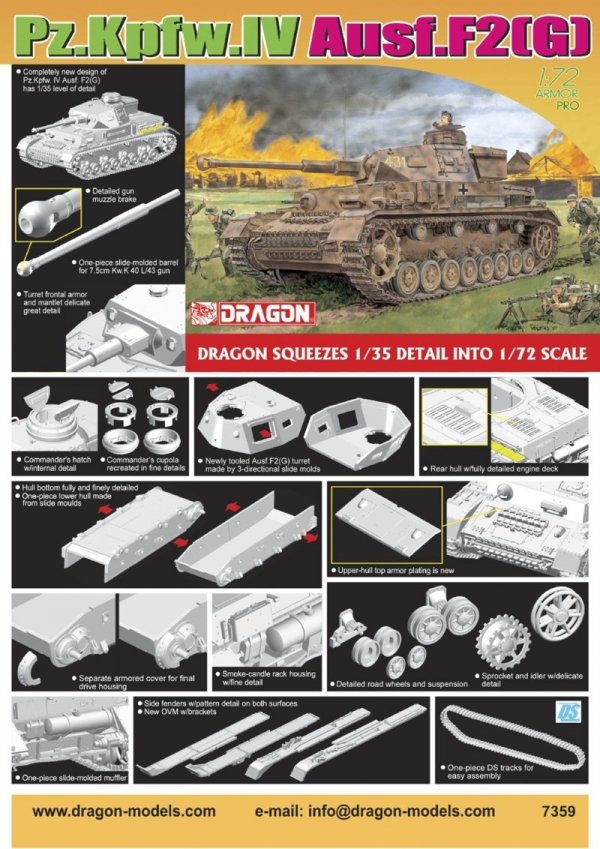Dragon 7359 German PzKpfw IV Ausf F2(G) (1:72)