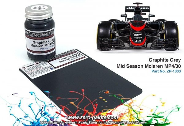 Zero Paints ZP-1333 Mclaren MP4/30 Graphite Grey Mid Season Paint 60ml (Ebbro)