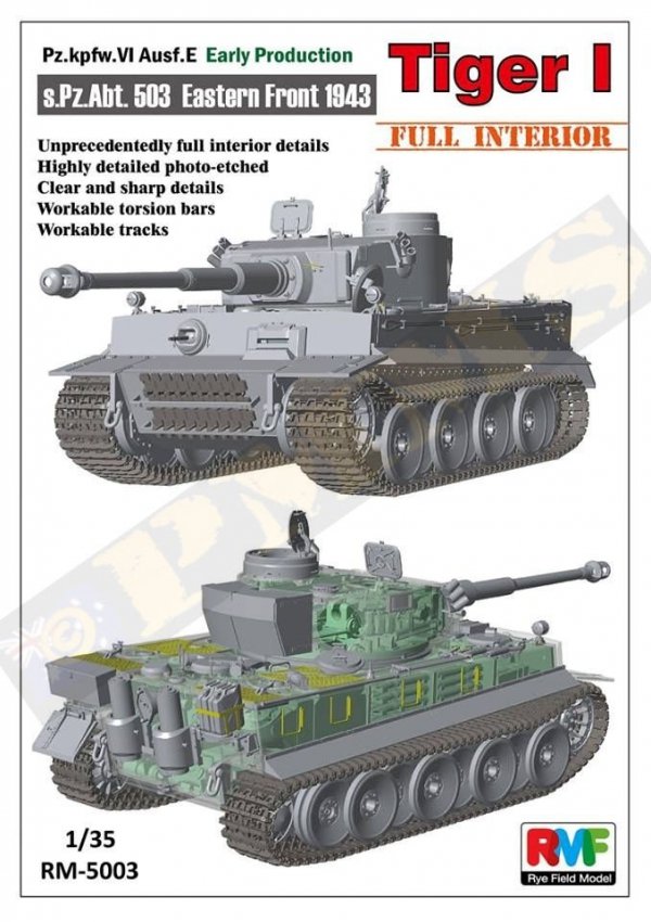 Rye Field Model 5003 Pz.kpfw.VI Ausf. E Tiger I Early Production (full interior)