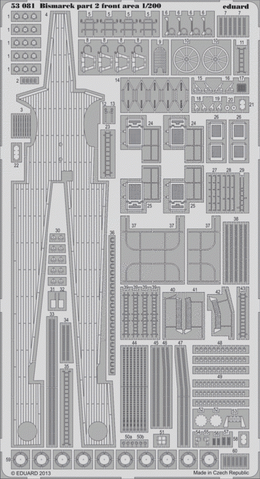 Eduard 53081 Bismarck part 2 - front area 1/200  TRUMPETER