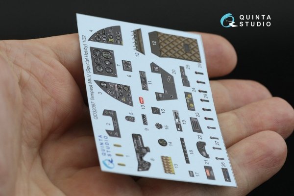 Quinta Studio QD32097 Tempest Mk.V 3D-Printed &amp; coloured Interior on decal paper (Special Hobby/Revell) 1/32