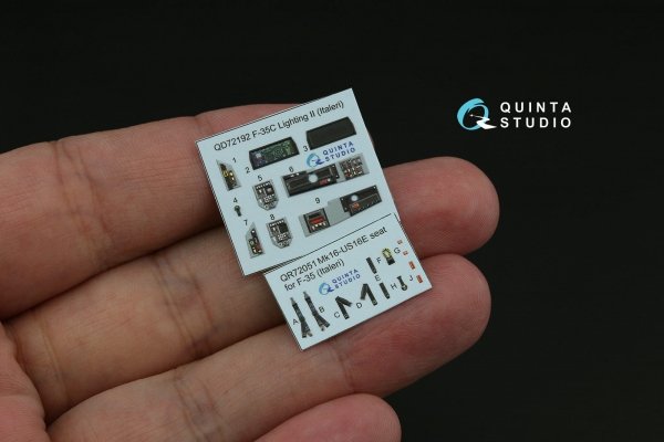 Quinta Studio QD72192 F-35C Lighting II 3D-Printed &amp; coloured Interior on decal paper (Italeri) 1/72