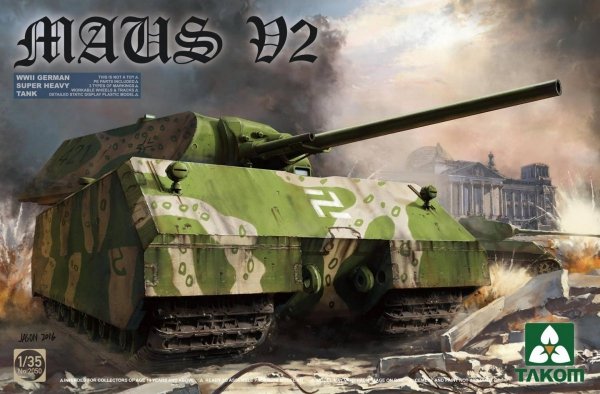 Takom 2050 Maus V2 WWII German Super Heavy Tank 1/35