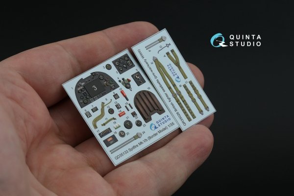 Quinta Studio QD35133 Spitfire Mk. Vb 3D-Printed coloured Interior on decal paper (Border model) 1/35
