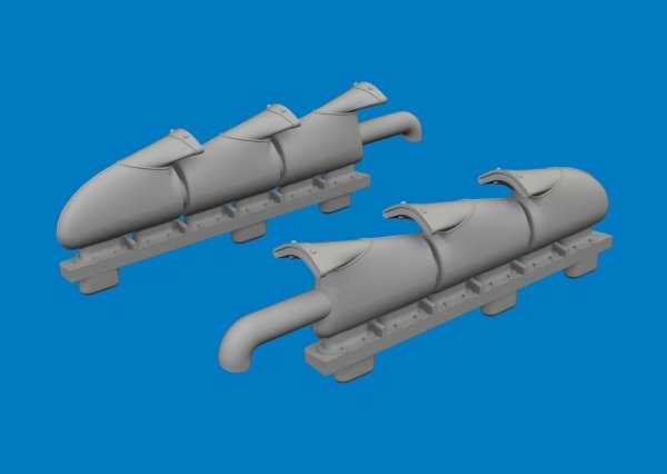 Eduard 672440 Spitfire Mk.V three-stacks exhaust fishtail PRINT for EDUARD 1/72