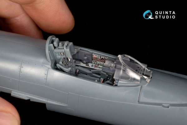 Quinta Studio QD+48550 MiG-21PF 3D-Printed &amp; coloured Interior on decal paper (Eduard) (with 3D-printed resin parts) 1/48