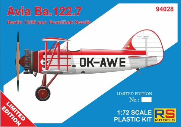 RS Models 94028 Avia Ba. 122.7 Berlin 1936 1/72