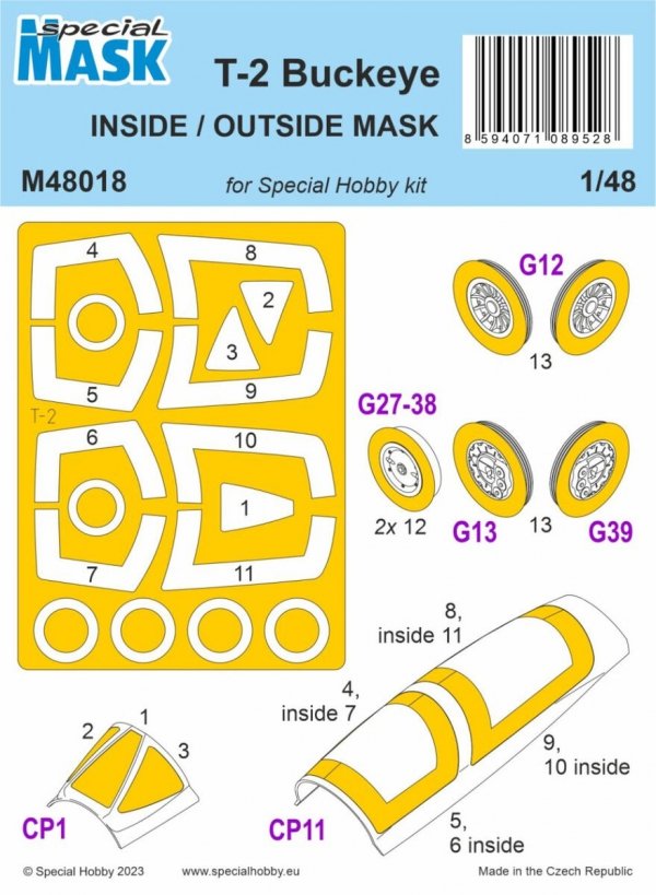 Special Hobby M48018 T-2 Buckeye Inside/Outside Mask (For Special Hobby) 1/48