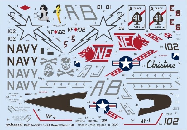 Eduard D48104 F-14A Desert Storm TAMIYA 1/48